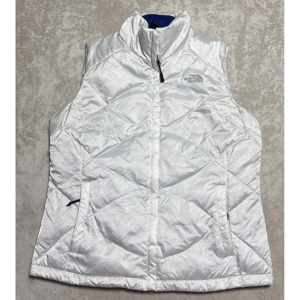 The North Face Goose Down Puffer Vest Women's Size Large White Full Zip Jacket
